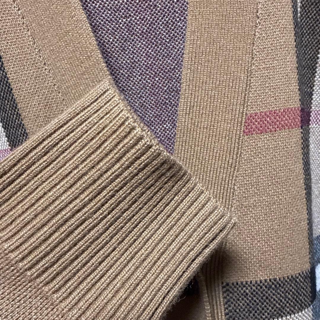Burberry チェック　カーディガン　ブラウン