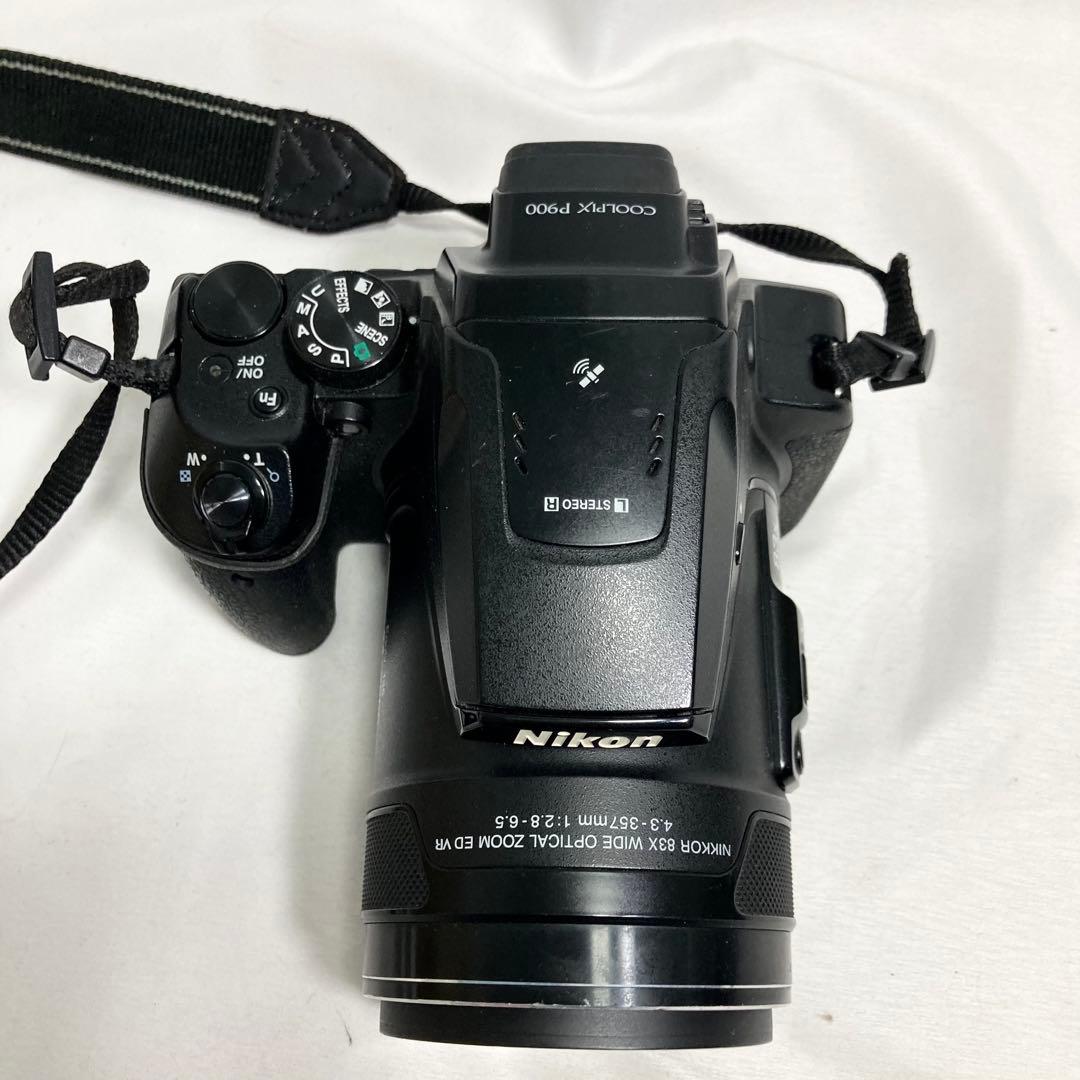 ニコン COOLPIX P900 ロゴ ストラップ 一眼レフ カメラ 黒 写真
