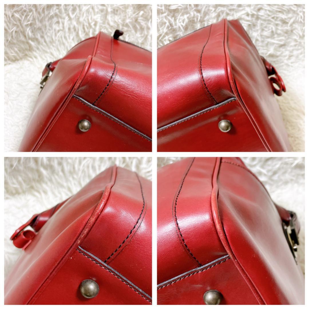 REISE 2way ボストンバッグ 牛革 レザー 鍵付き 旅行 ボルドー
