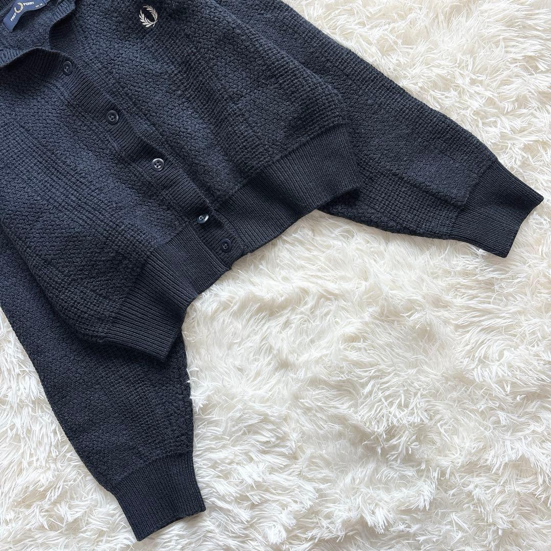 FRED PERRY × Ray BEAMS 別注 カーディガン　ネイビー　M