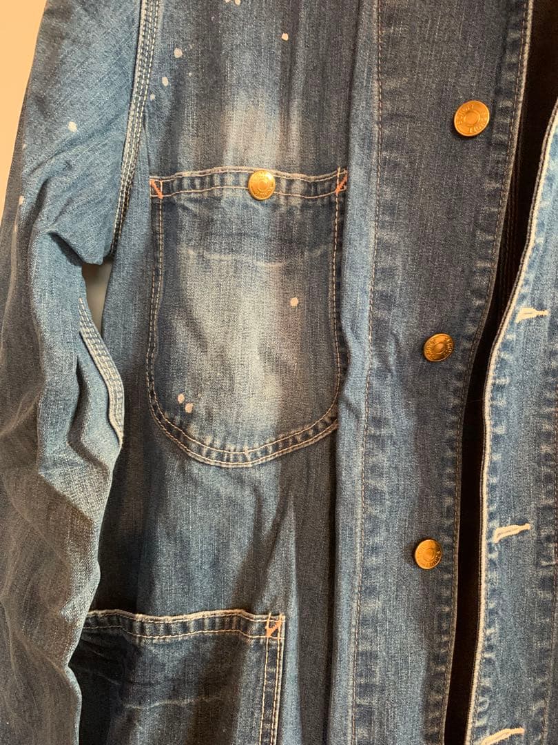 schott デニム　ペイント加工 カバーオール