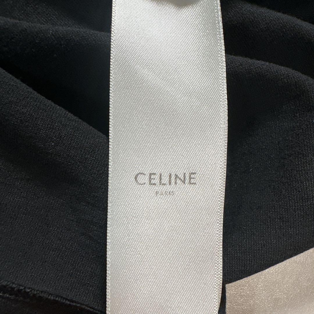 CELINE セリーヌ センターロゴ Tシャツ ブラック 半袖 カットソー.