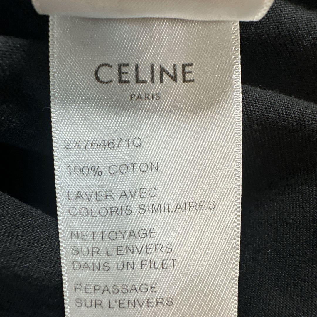 CELINE セリーヌ センターロゴ Tシャツ ブラック 半袖 カットソー.