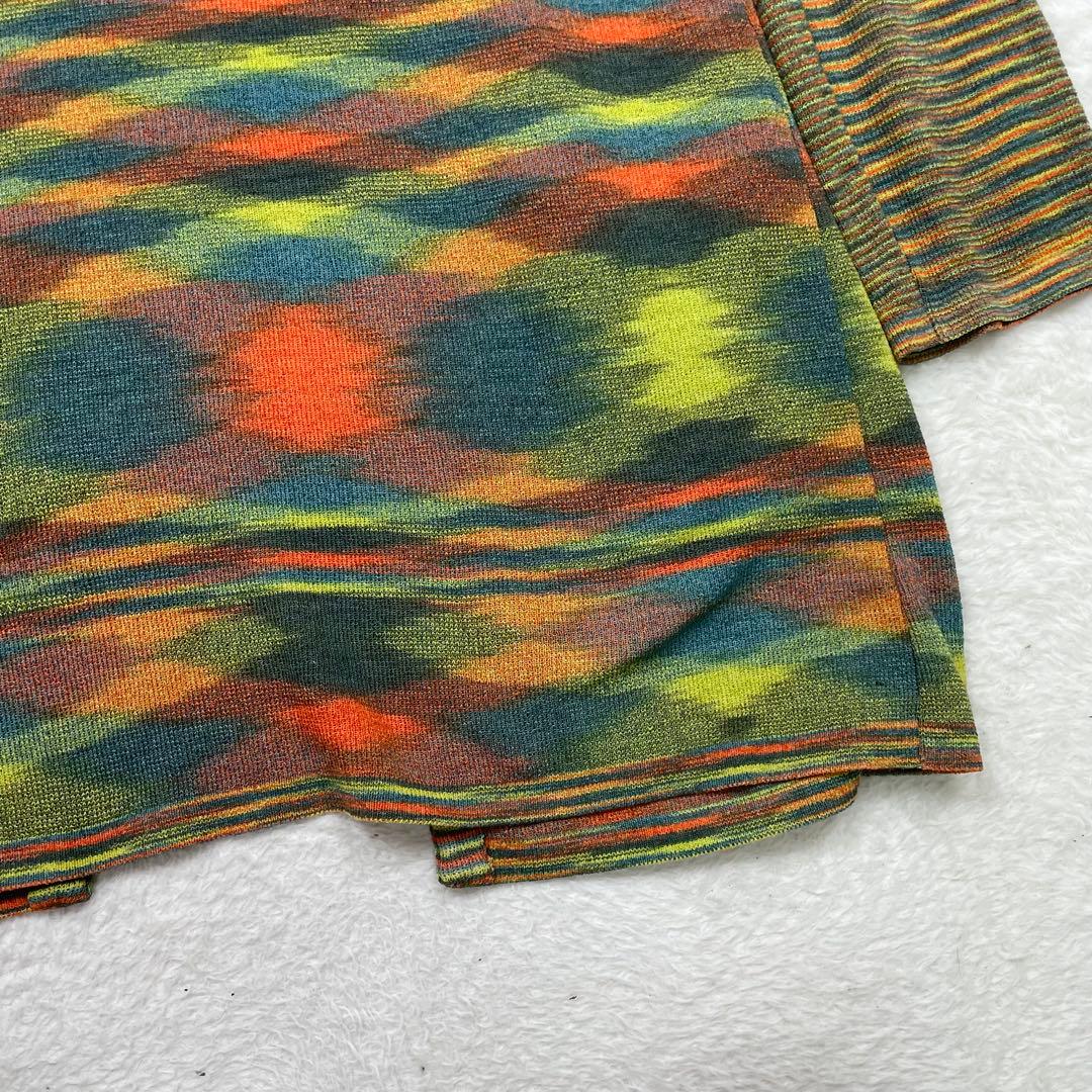 MISSONI オレンジタグ　マルチカラーストライプカーディガン　薄手　春
