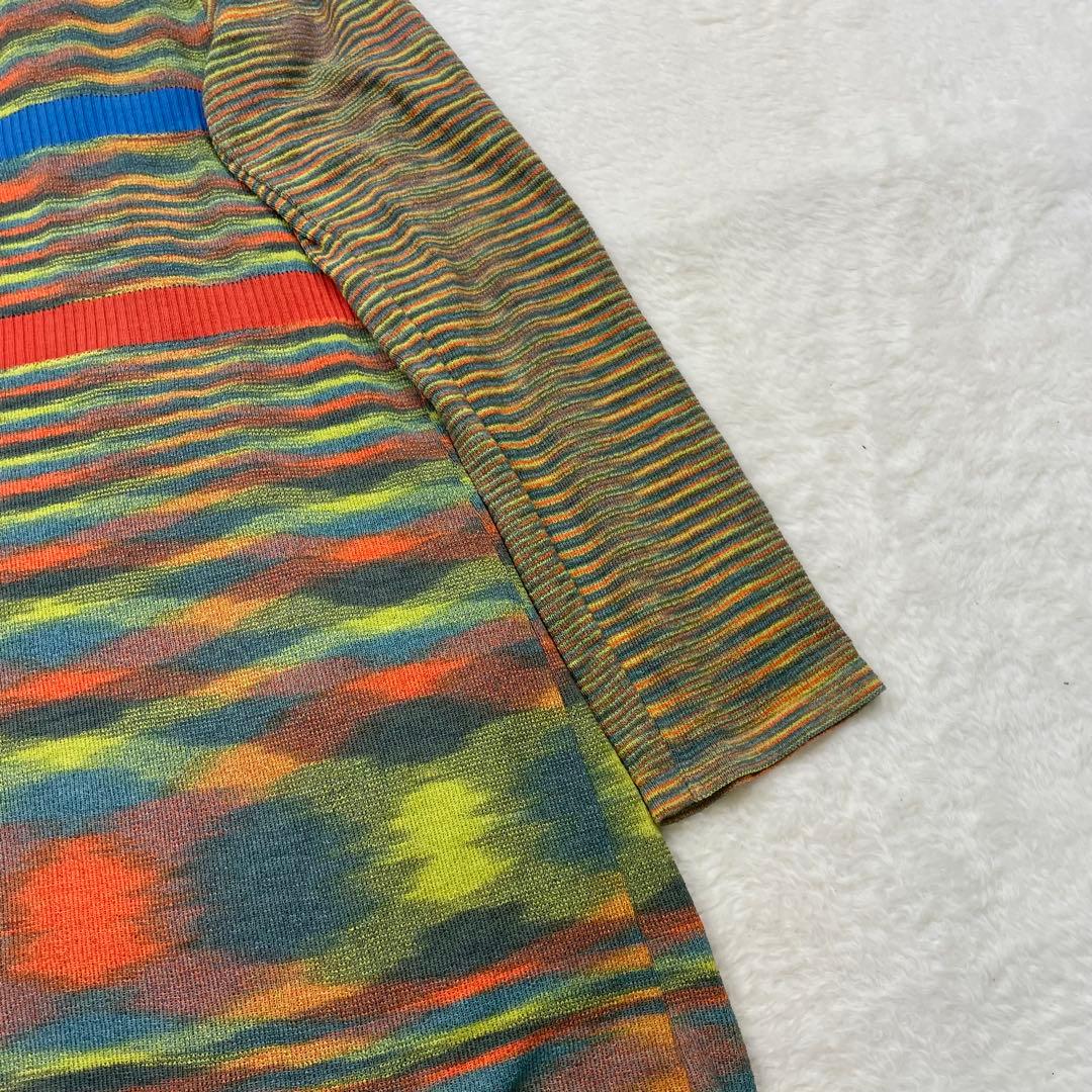 MISSONI オレンジタグ　マルチカラーストライプカーディガン　薄手　春