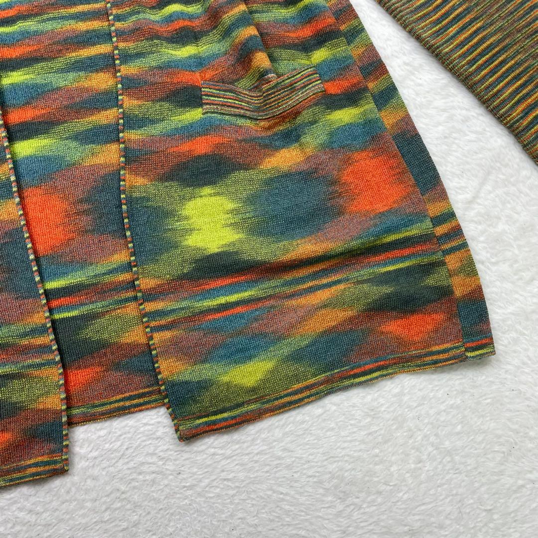 MISSONI オレンジタグ　マルチカラーストライプカーディガン　薄手　春