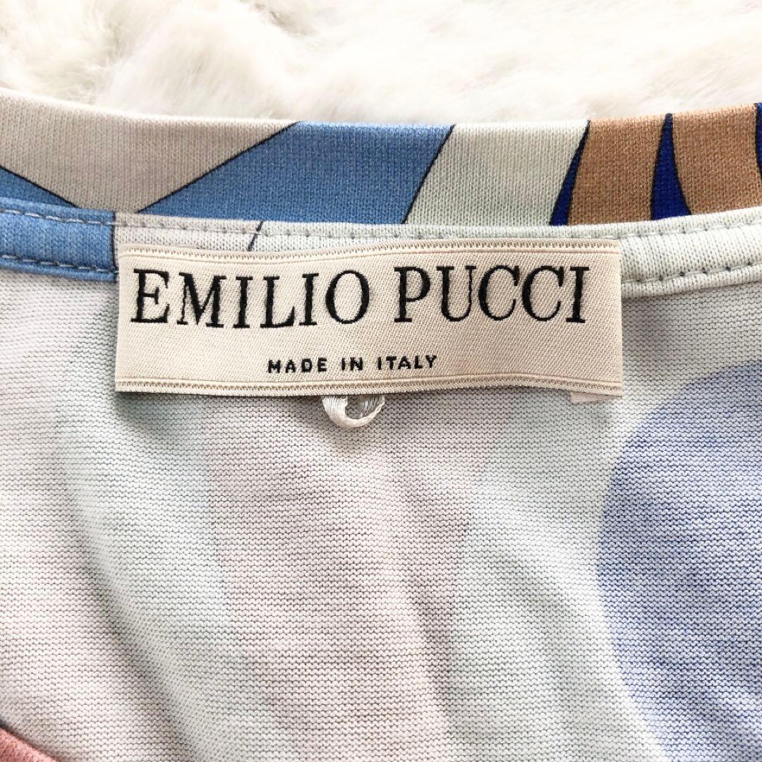 Emilio Pucci*エミリオプッチ　半袖Tシャツ　総柄　ロゴ　コットン　M