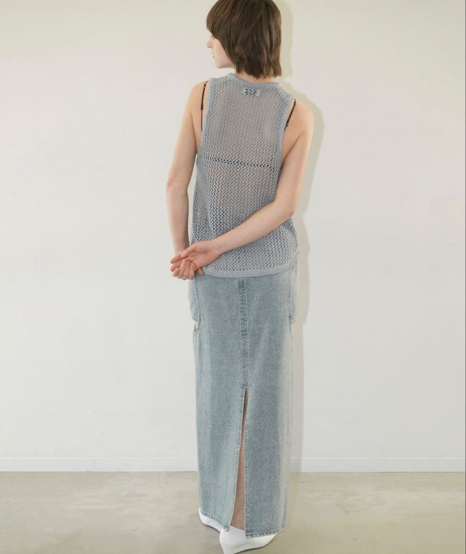 CLANE/クラネ　CIRCLE CUT LAYERED DENIM SKIRT