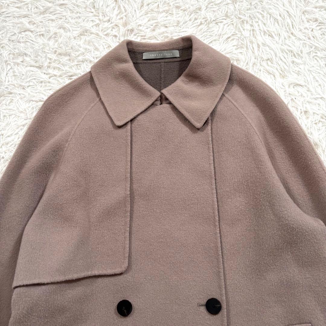 美品✨セオリーリュクス　ダブルフェイス　バイカラー ロング コート　グレー