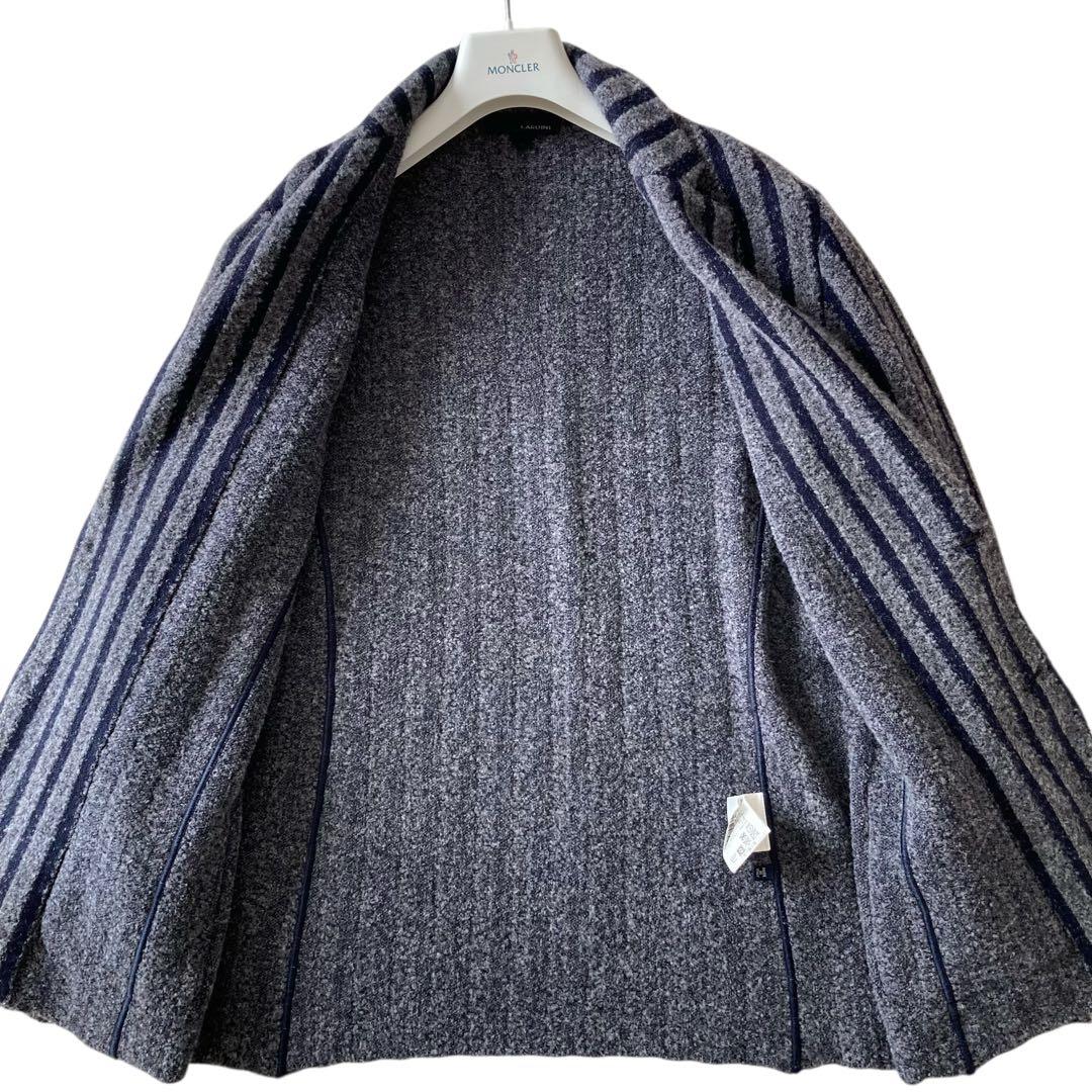 美品 LARDINI カシミヤ混 ニット テーラードジャケット ブートニエール