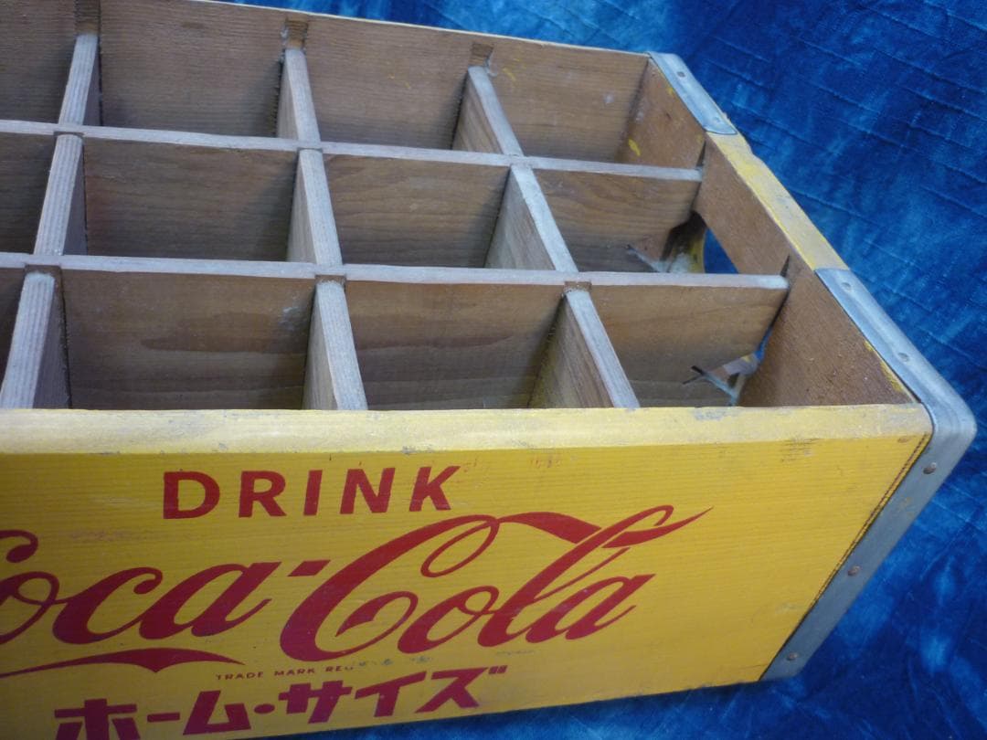 中古極美品 コカコーラ木箱 ホーム・サイズ 500ml瓶用 ケース G16689