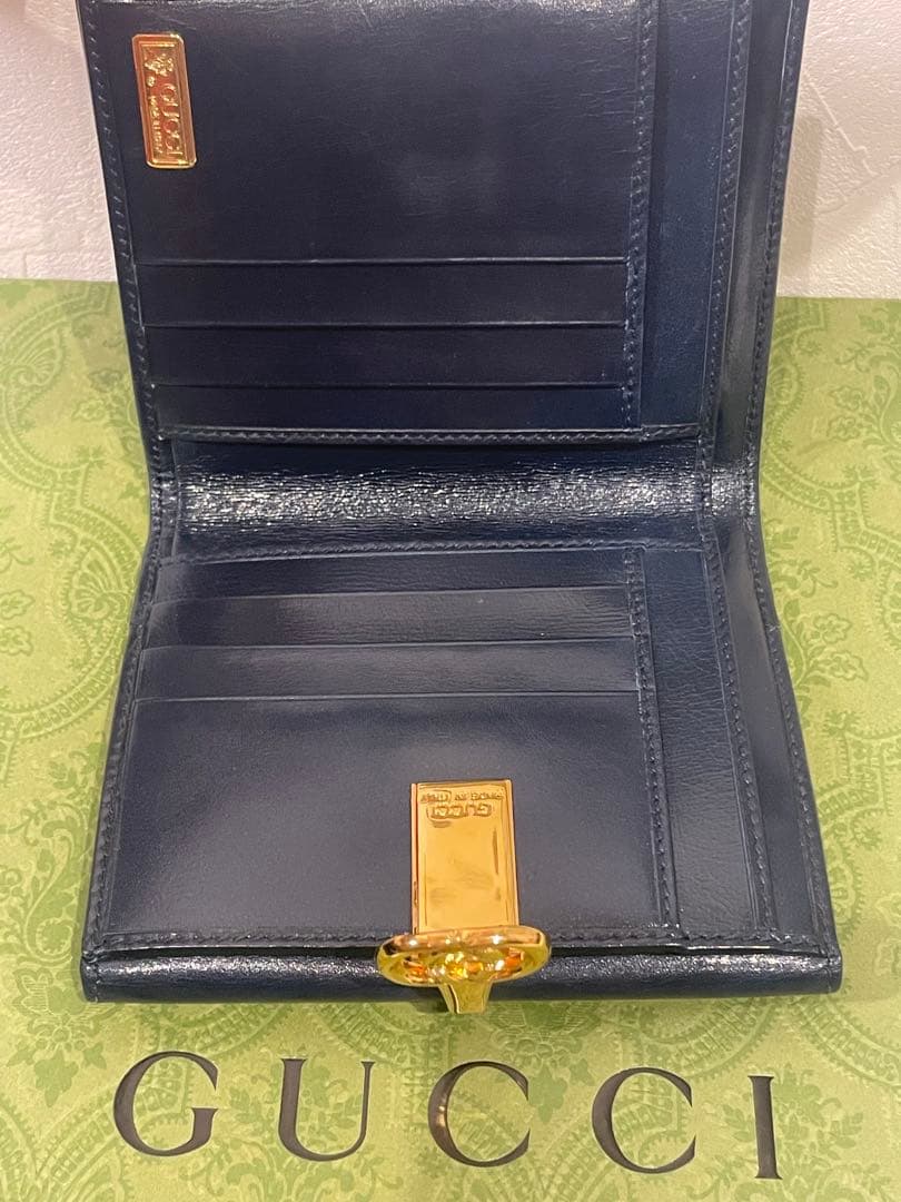 【新品未使用】GUCCI グッチ　インターロッキングG金具　二つ折り財布