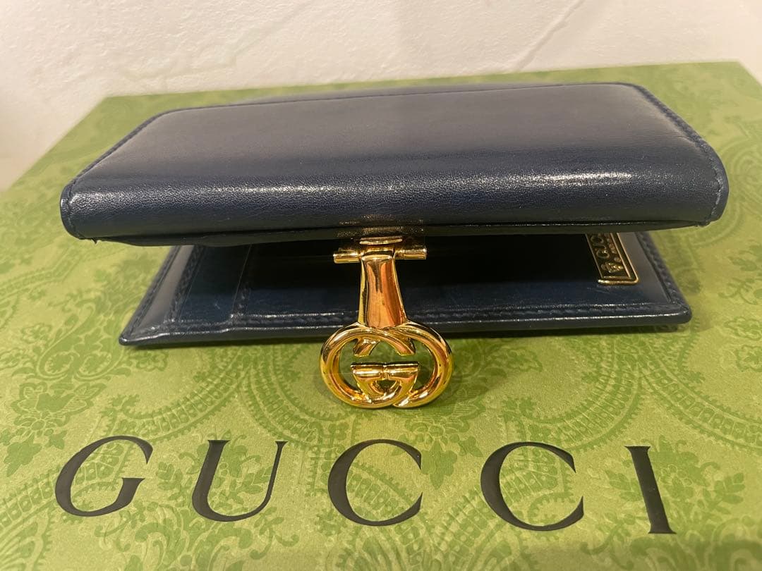 【新品未使用】GUCCI グッチ　インターロッキングG金具　二つ折り財布