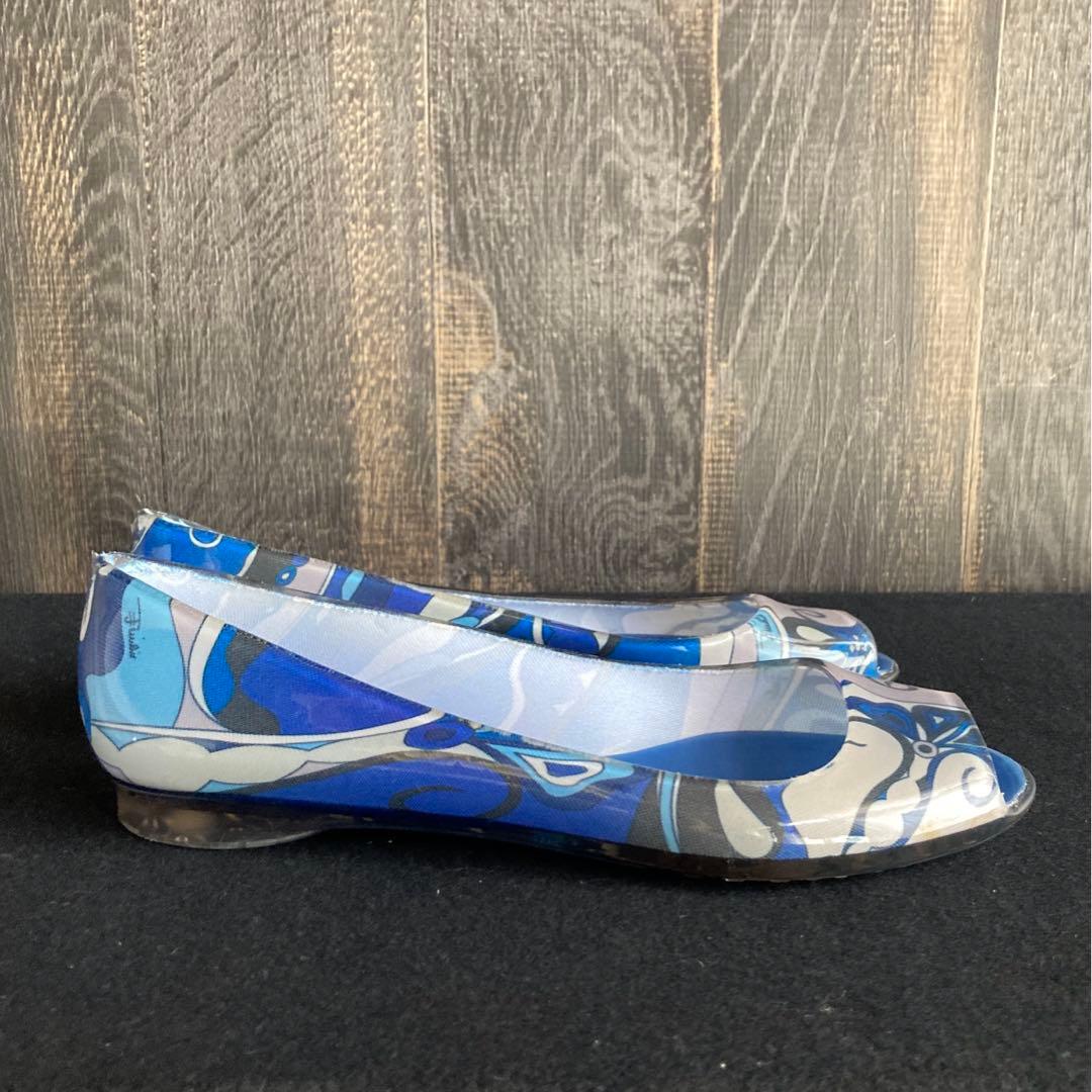 EMILIO PUCCI 美品 レインシューズ フラットシューズ ブルー系