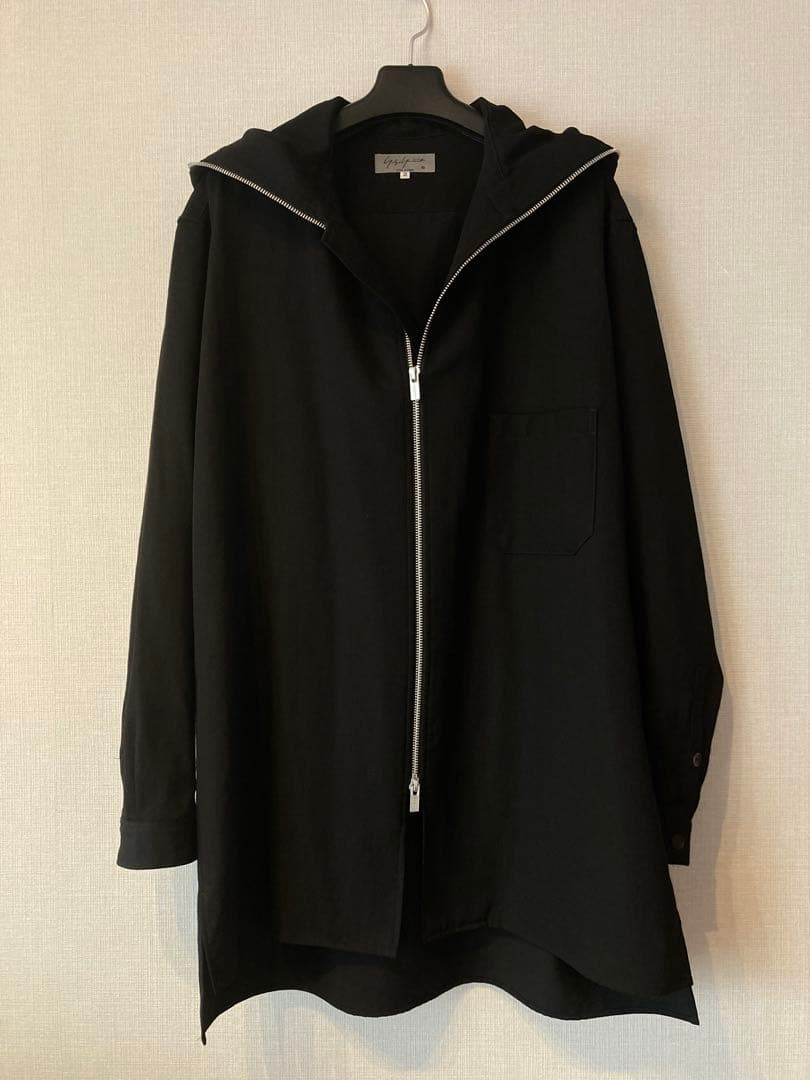 Yohj Yamamoto POUR HOMME ウールギャバフードシャツコート