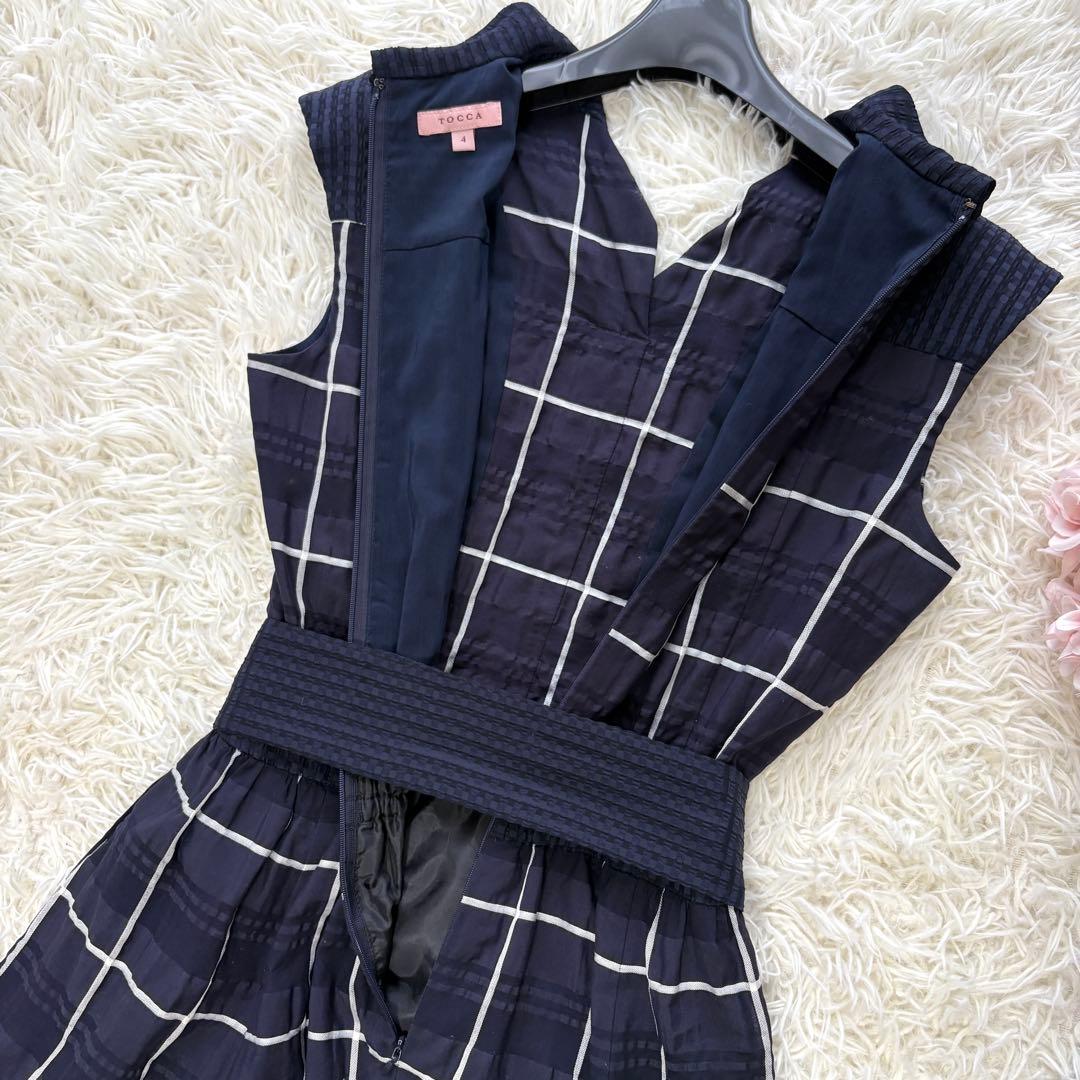 【未使用級】リボンベルト　トッカ　ネロリ　チェック柄シャツワンピース　フレア　4