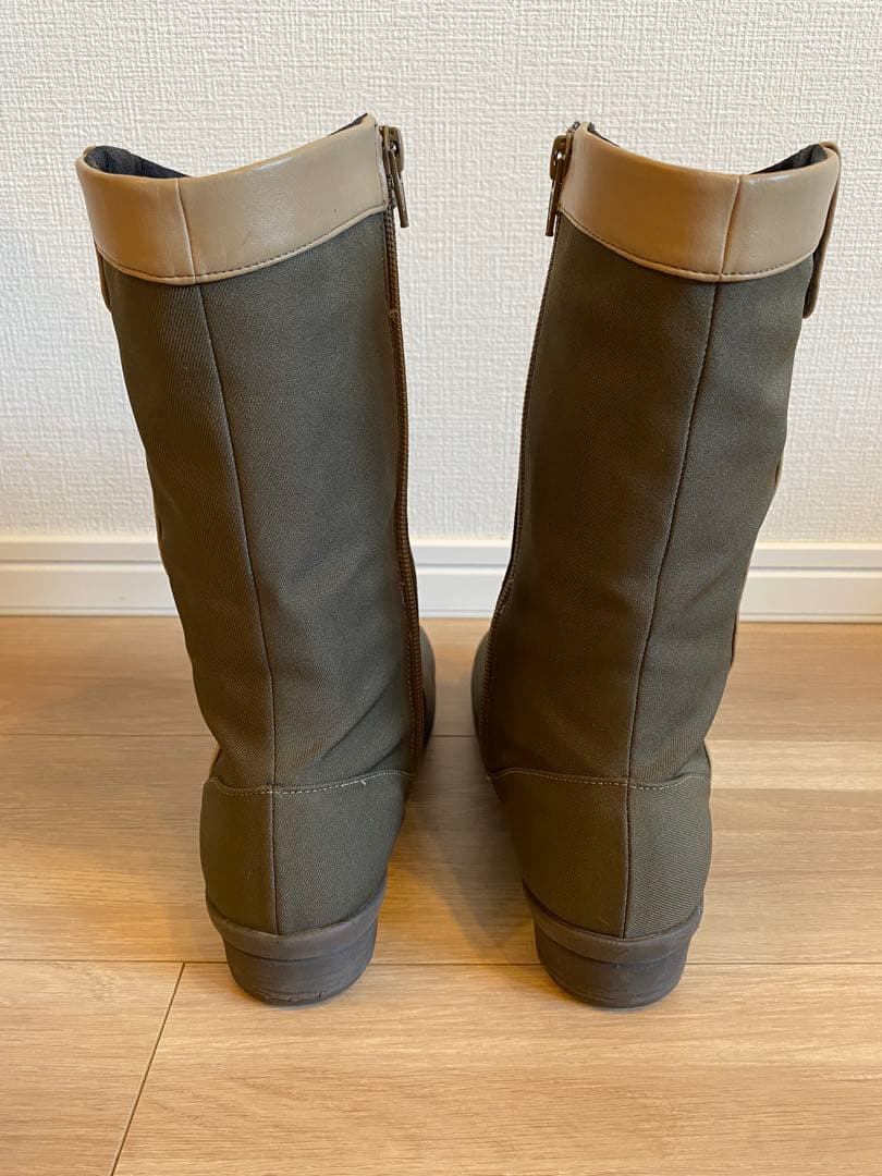 【美品】pedala レインブーツ WP667L 08 23EEE カーキ