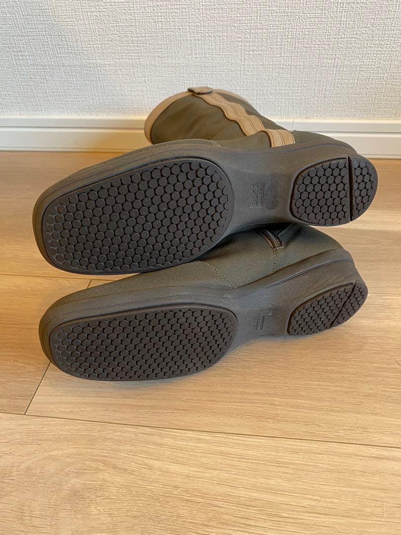 【美品】pedala レインブーツ WP667L 08 23EEE カーキ