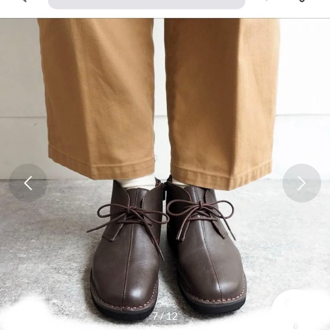 あしながおじさん　本革ショートブーツ ✨美品✨　軽量　24.5㎝　ダークブラウン