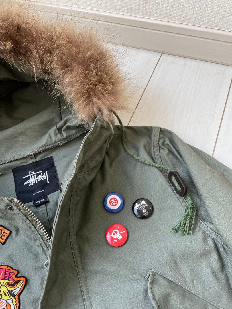 M stussy ステューシー モッズコート ワッペン バッジ モッズパーカー