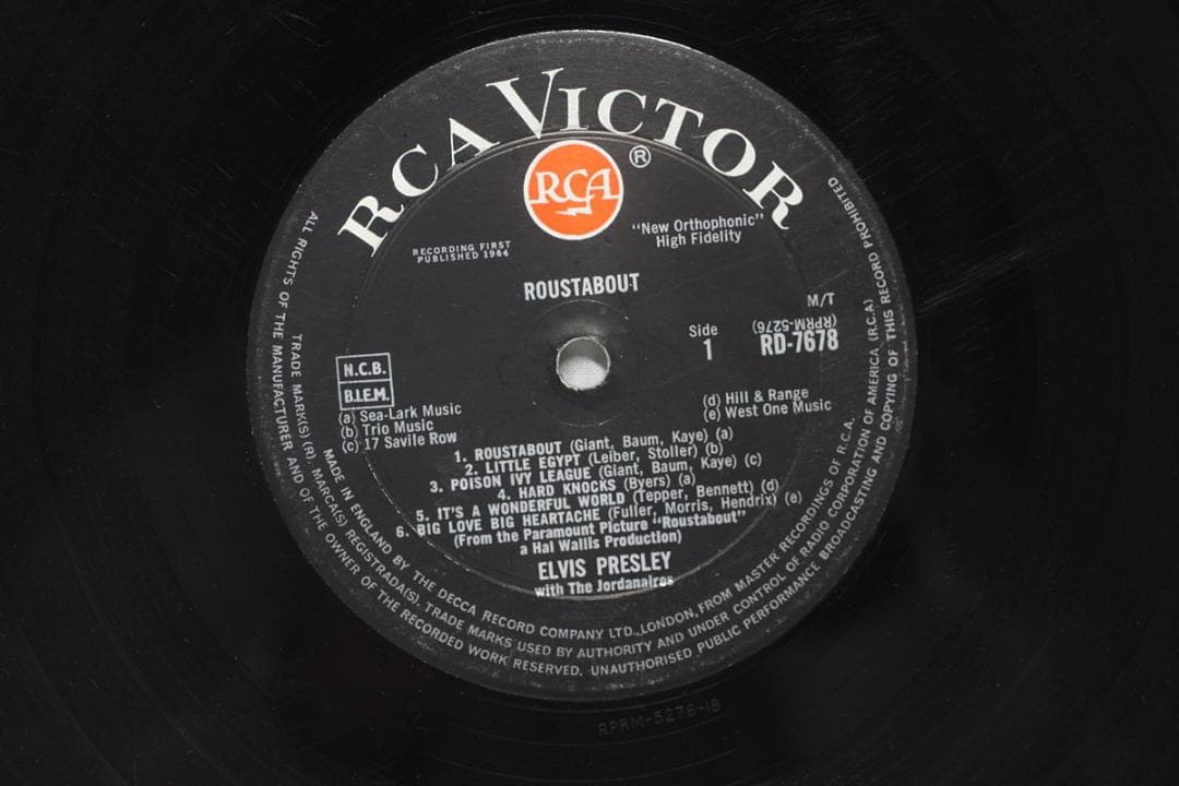 英LP Elvis Presley Roustabout UK盤 Mono 深溝