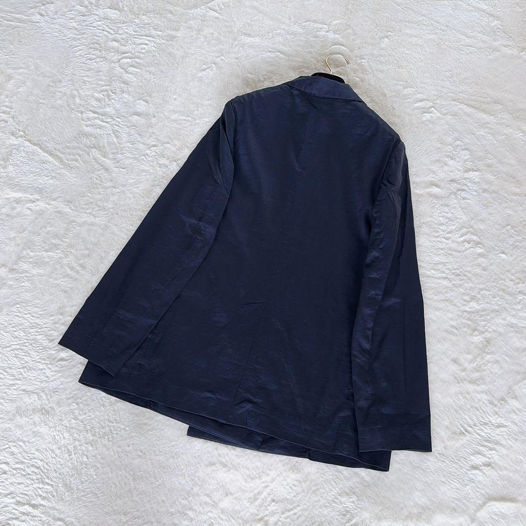 美品✨【セオリーリュクス】リネン混ダブルブレストジャケット ネイビー 40 L