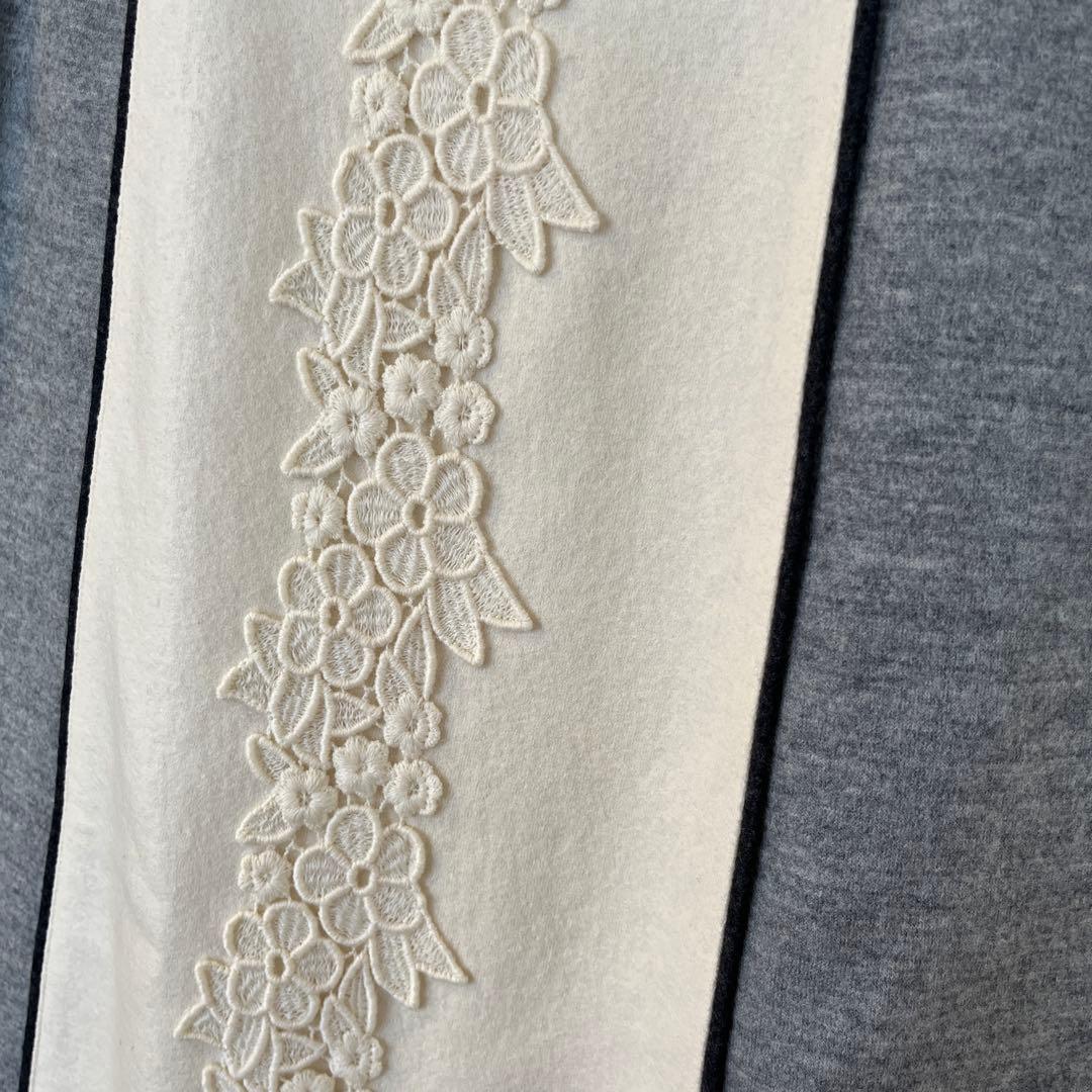 美品　エムズグレイシー　サイズ40 毛100%フラワー刺繍ワンピース