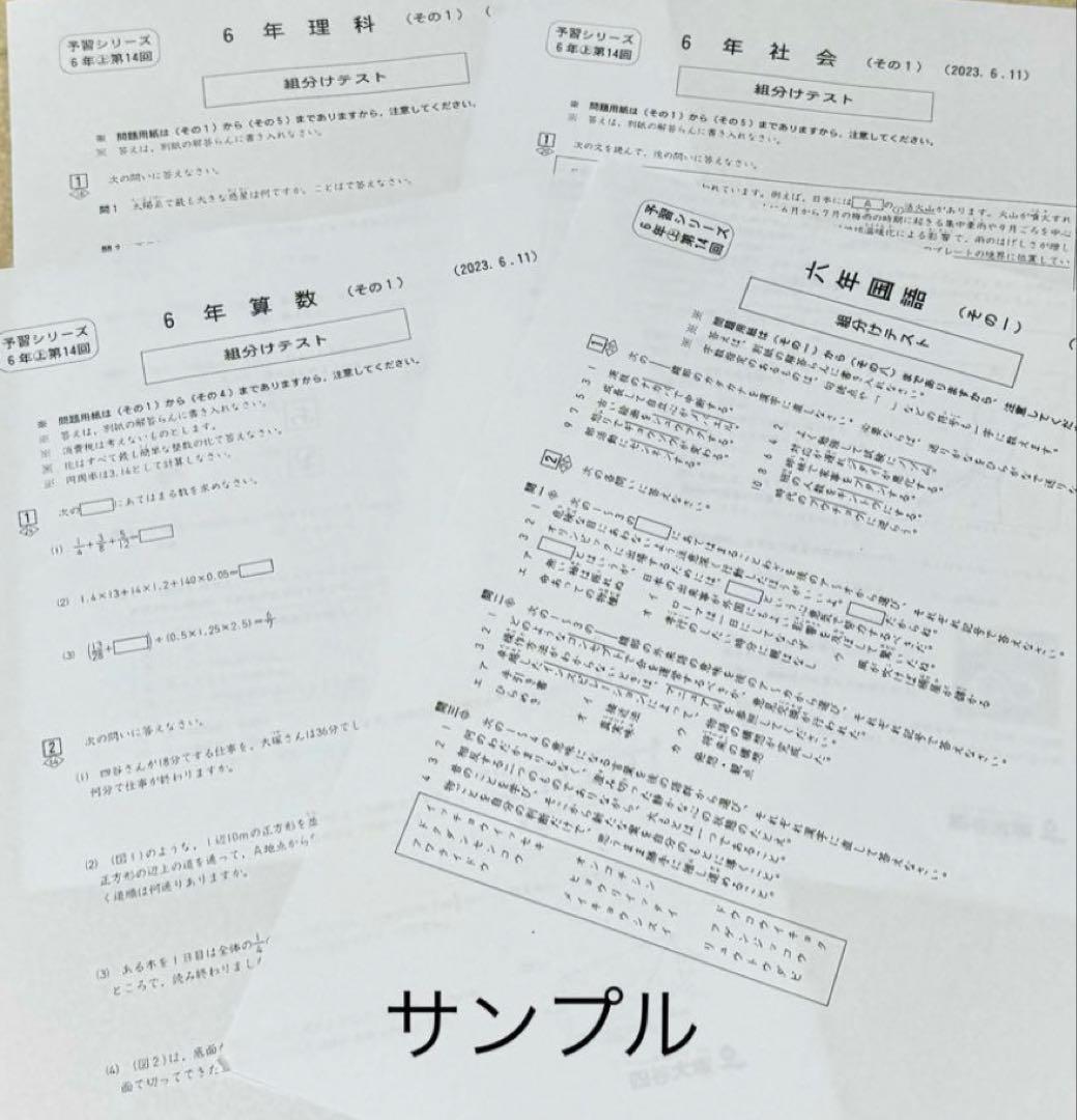 組分けテスト 合不合判定テスト　6年生　2025年度　9回　A4サイズ