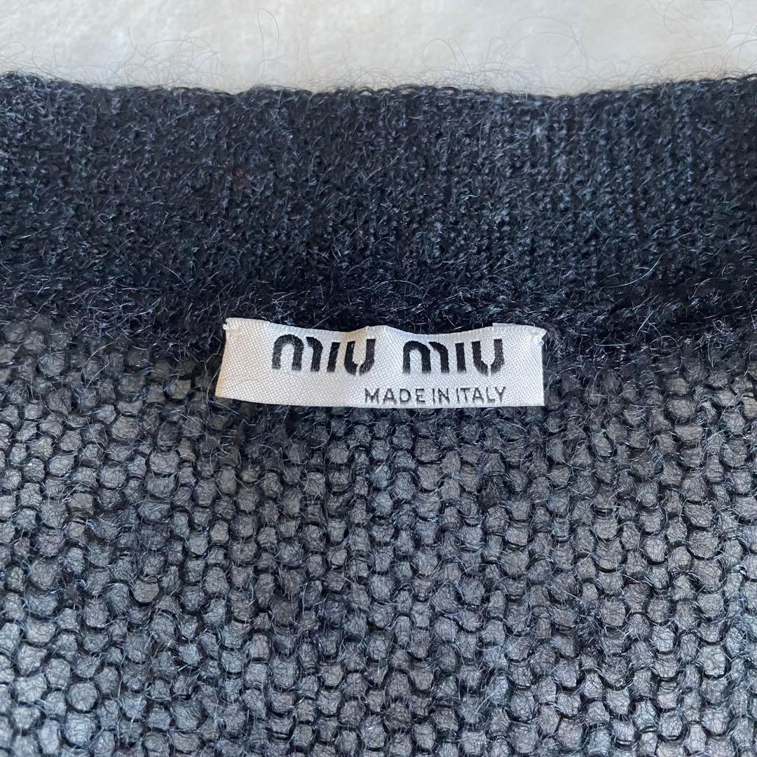 miu miu ミュウミュウ モヘア カーディガン ブラック 38