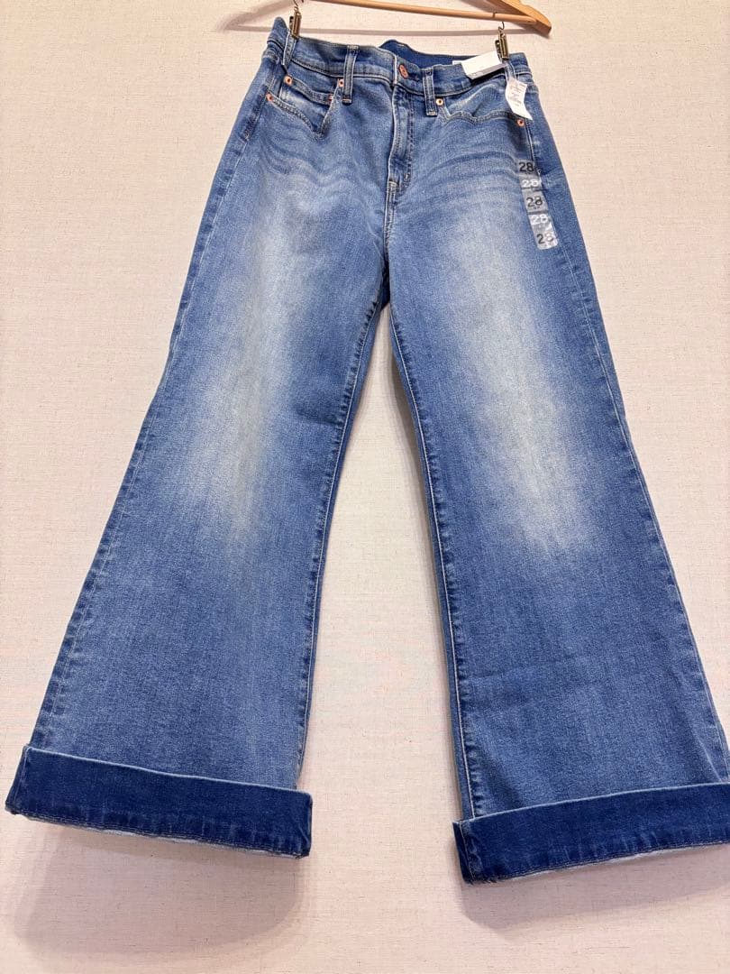 新品☆GAP 28inch バギーパンツ ミディアムウォッシュ イージー