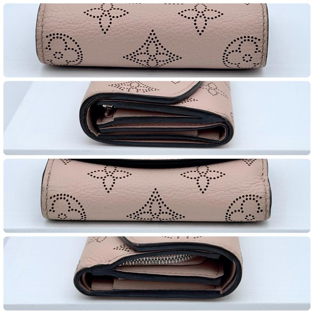 ルイヴィトン マヒナ ポルトフォイユ イリス XS 三つ折り財布 ピンク