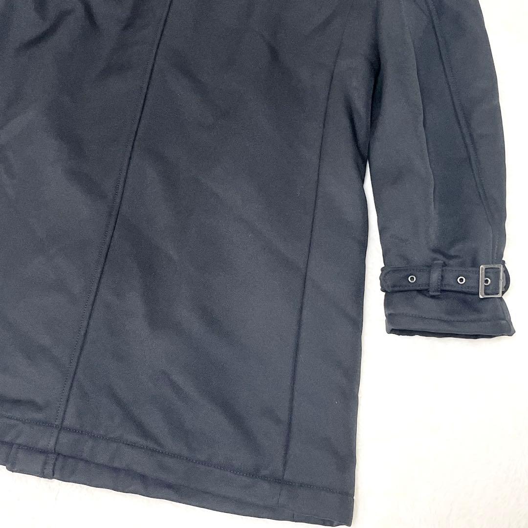 【モード系】 COMME CA mode ロングコート フルジップ アンゴラ 黒