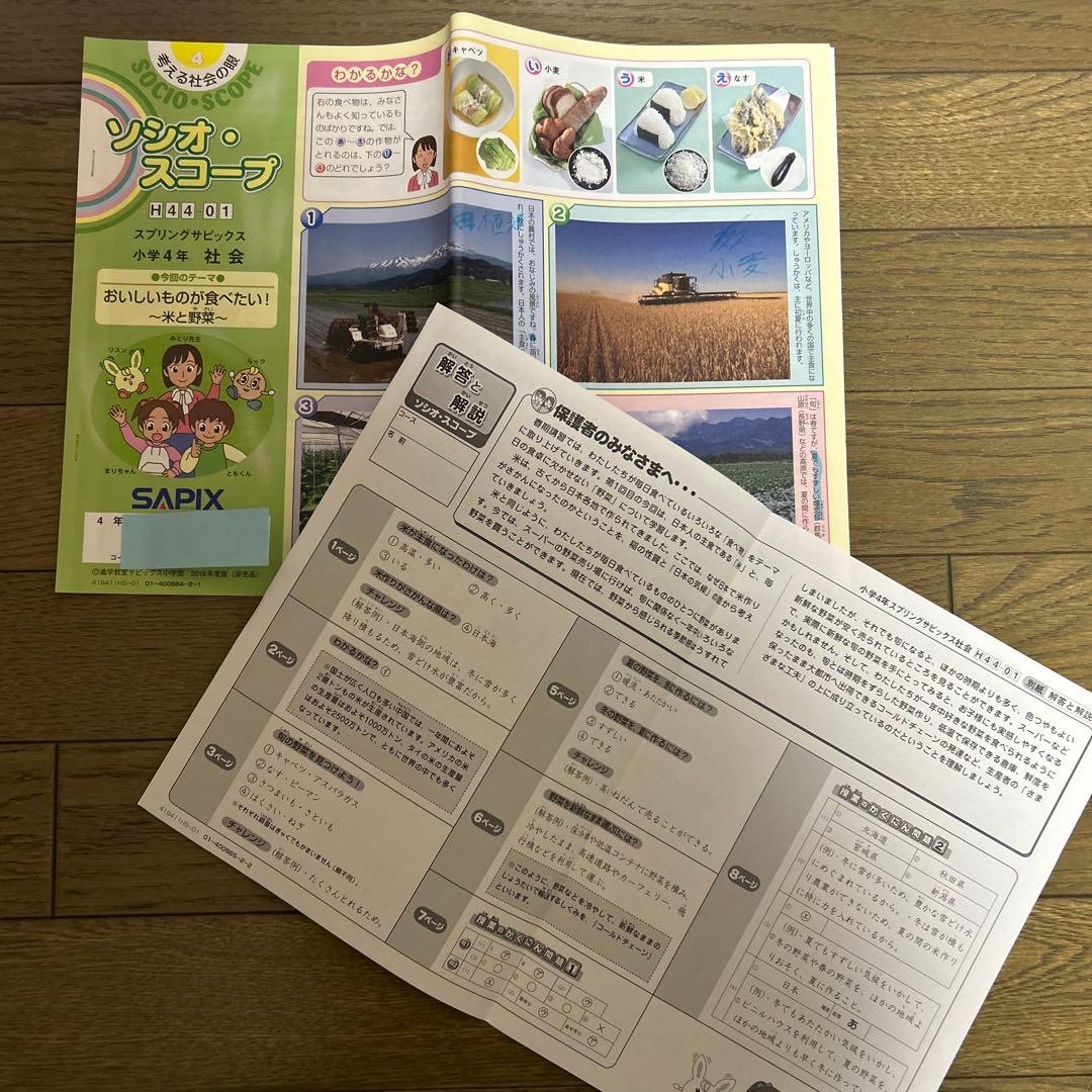 サピックス SAPIX 社会 テキスト 4年 平常 春 夏 冬期講習