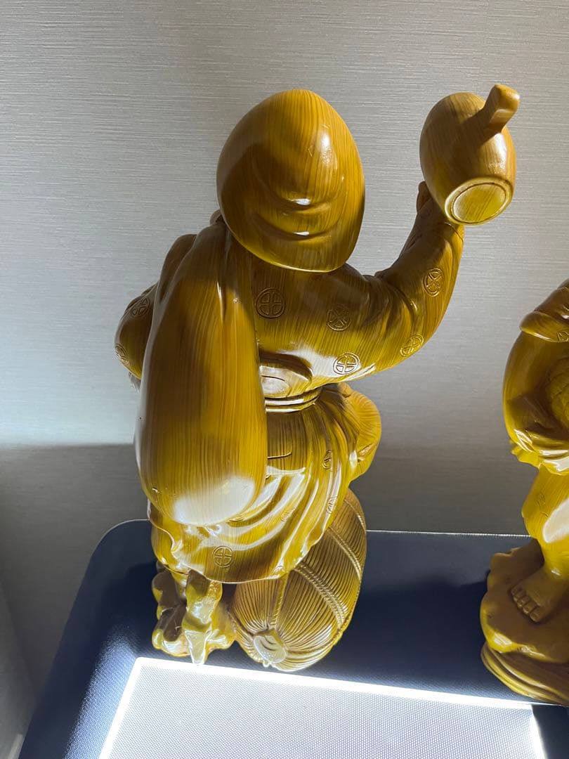大黒天　恵比寿 二柱 二天像 仏像　置物 七福 神風水開運金運招財骨董