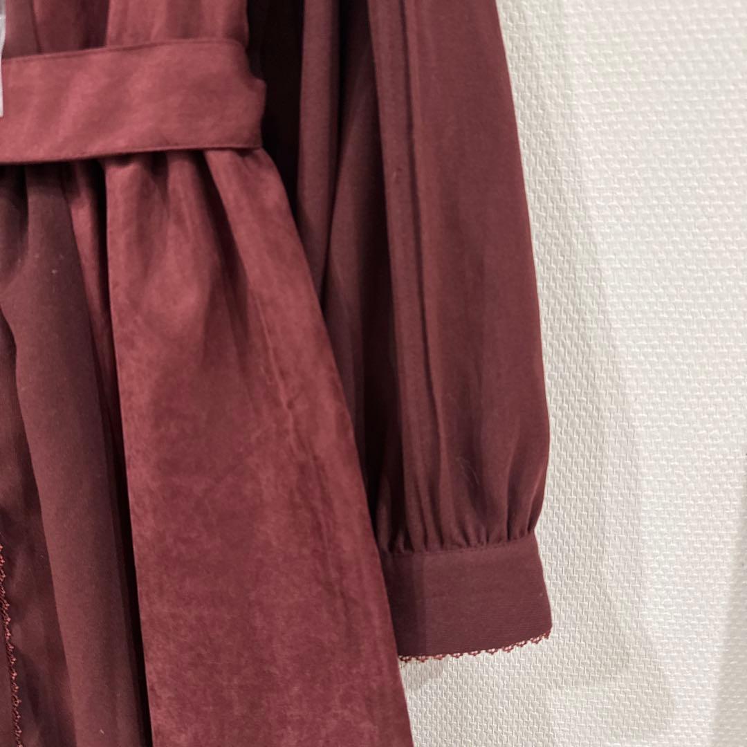新品 クラロリくる実 しまむら ワンピース ボルドー M ノエル・ド・メモワール