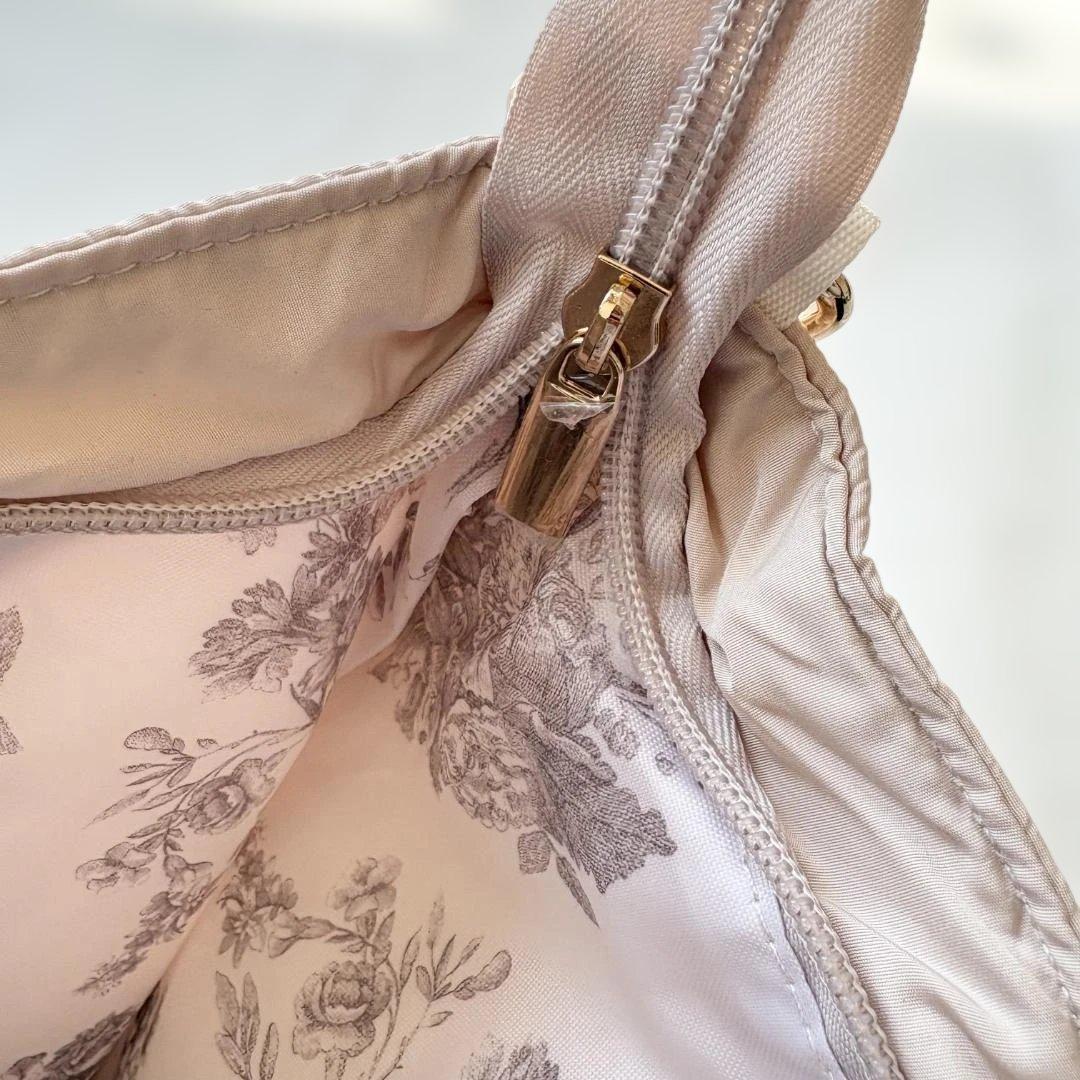 【美品】Francfranc クラシックフラワー トラベルバッグ ライトピンク