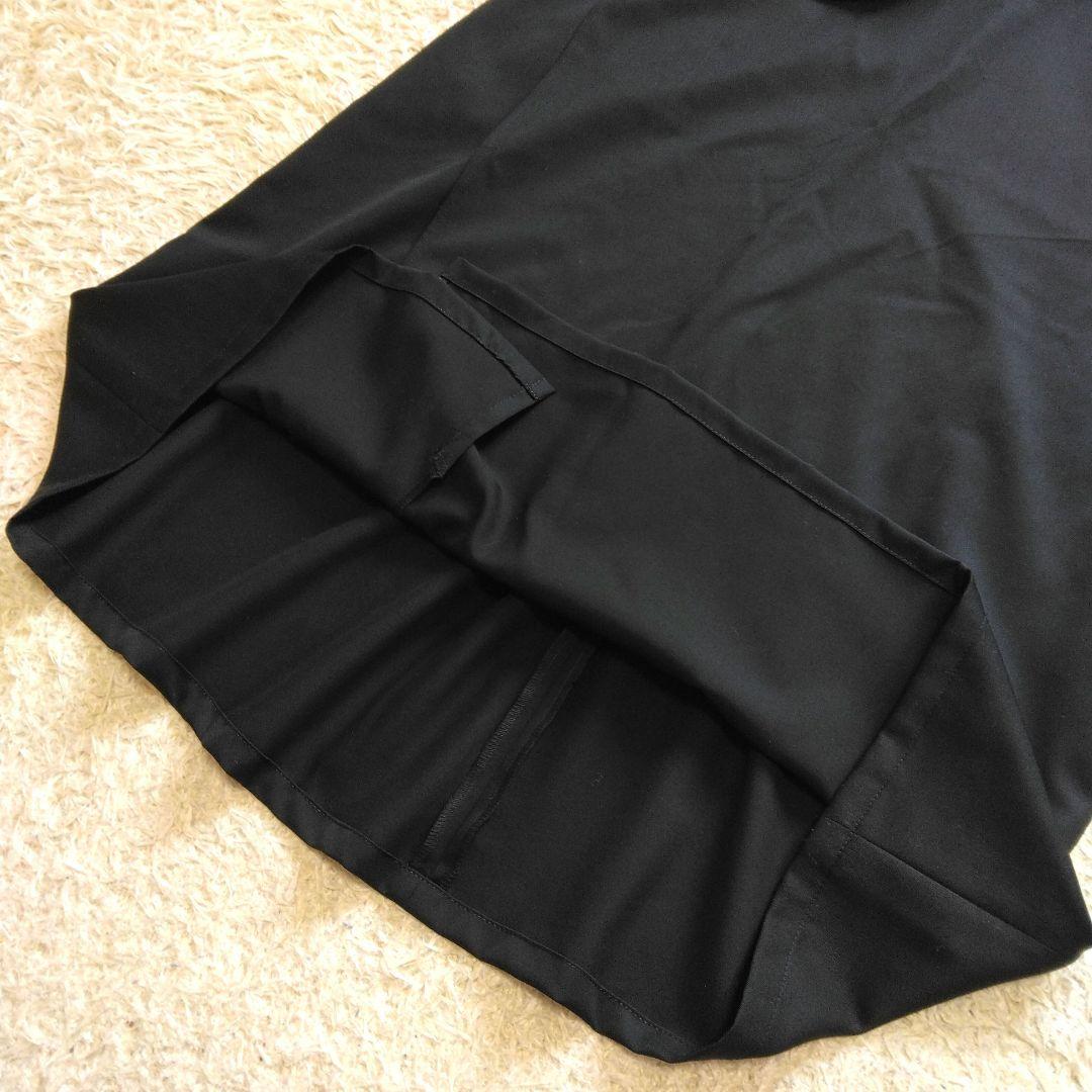 Y's ヨウジヤマモト ウールギャババックフリルラップロングスカート 黒