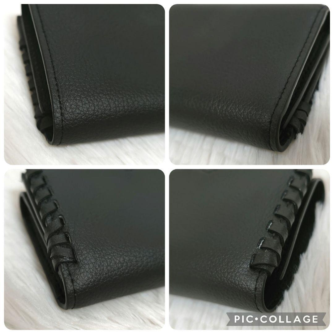 ✨美品✨ラヴィスト 3つ折り財布 コンパクトウォレット ゴールド金具 レザー 黒