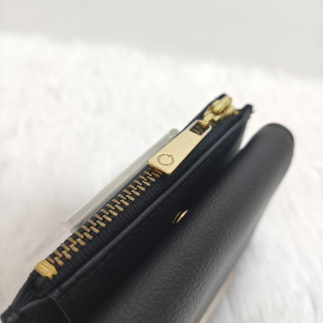 ✨美品✨ラヴィスト 3つ折り財布 コンパクトウォレット ゴールド金具 レザー 黒