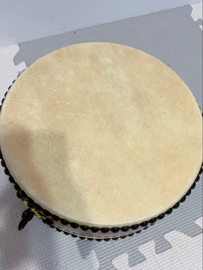 和太鼓　平胴太鼓　平釣太鼓　約1尺　27cm バチ2本付き