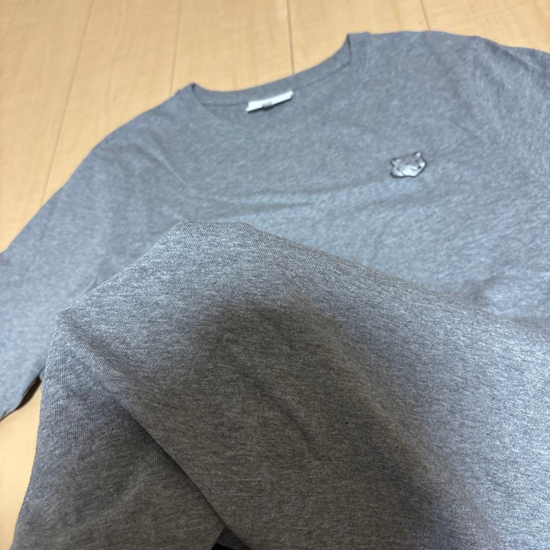 メゾンキツネ　Tシャツ　メンズ　Lサイズ　カットソー　トレーナー　グレー
