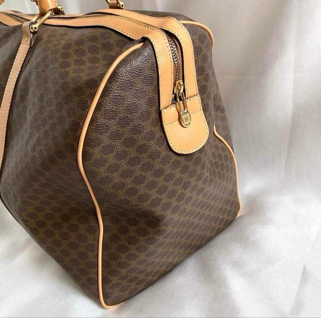 美品　CELINE セリーヌ マカダム柄 PVCレザー 大容量 ボストンバッグ