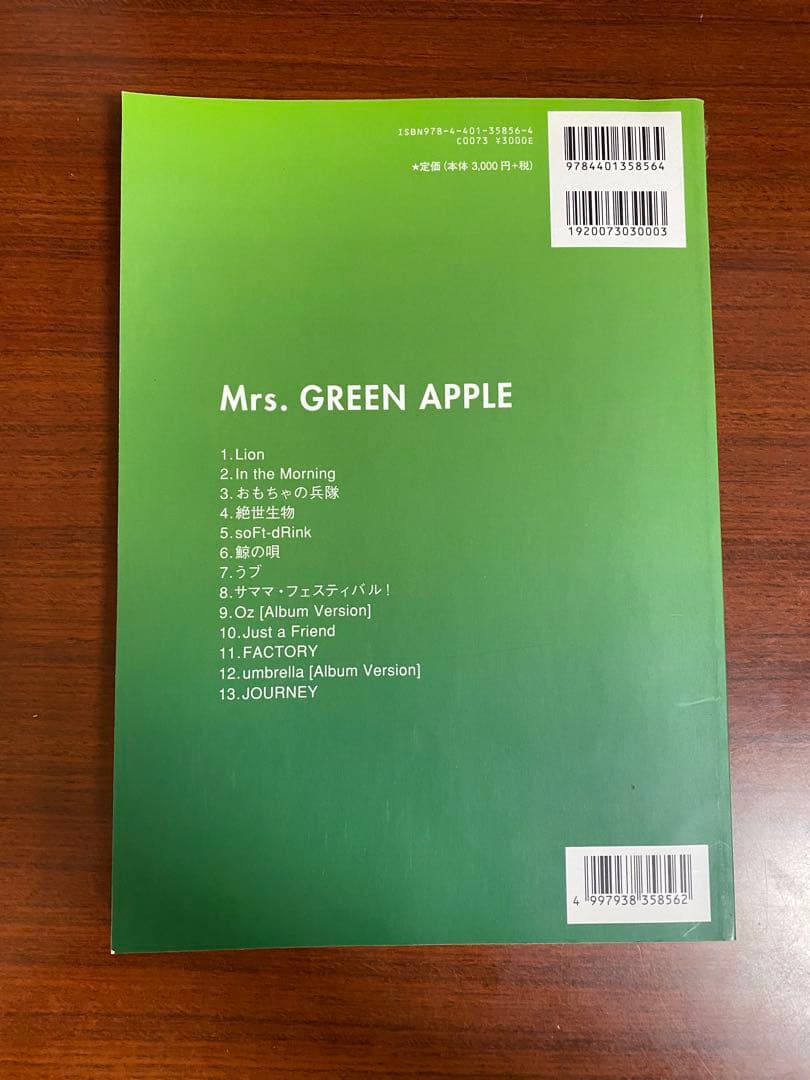 Mrs. GREEN APPLE バンドスコア