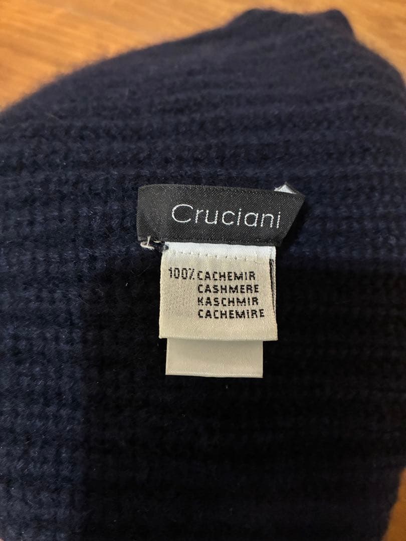 クルチアーニ カシミヤ 100 ニットキャップ　紺色　ネイビー