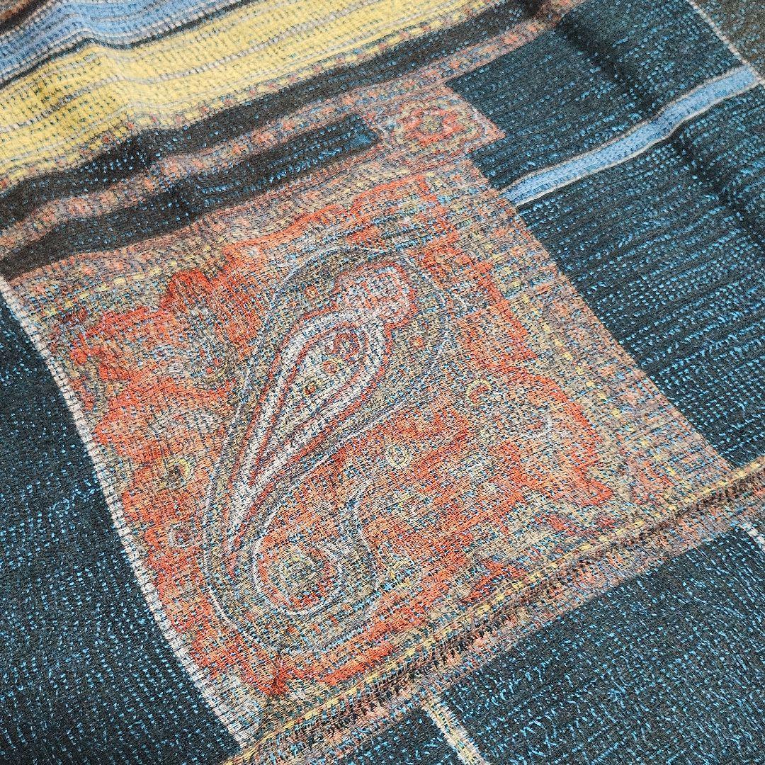 新品　ETRO　エトロ　大判ストール　ペイズリー柄　総柄　シルク32%　イタリア