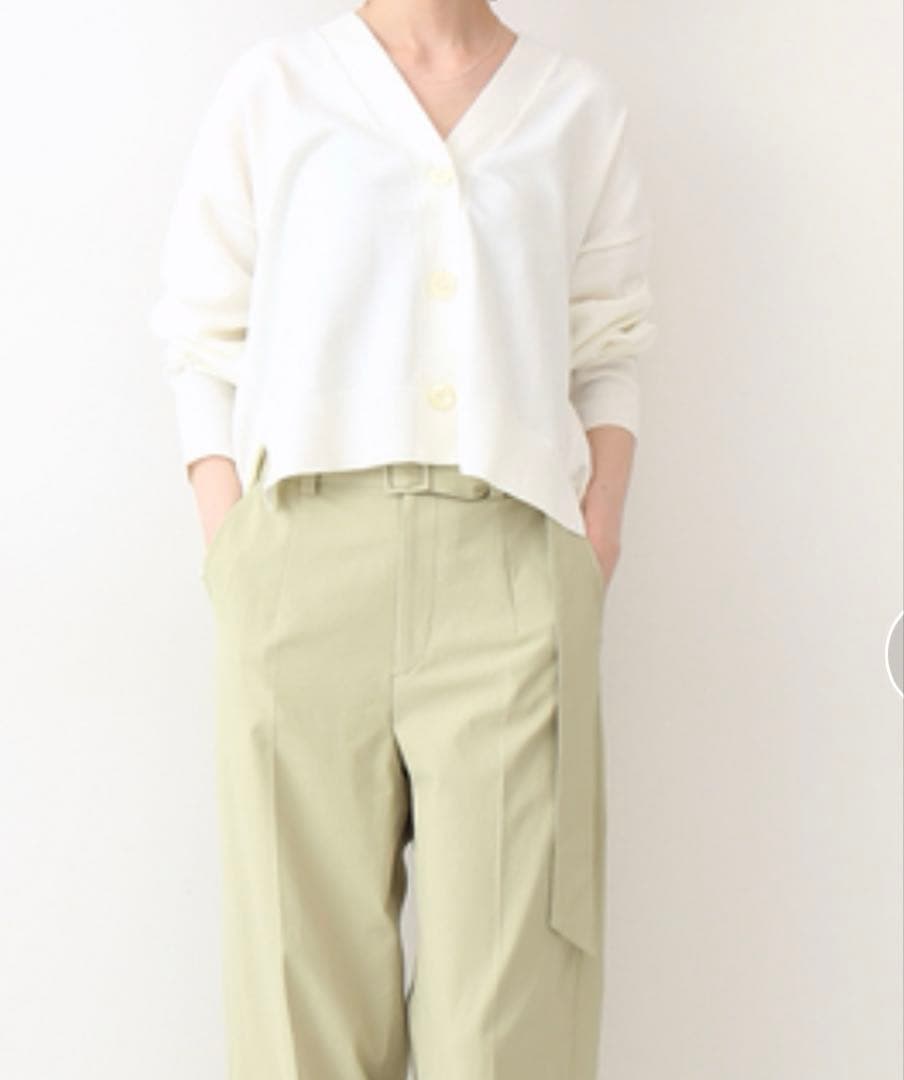 美品✳︎IENA イエナ✳︎24SS ドライコットン Vネック カーディガン✳︎白