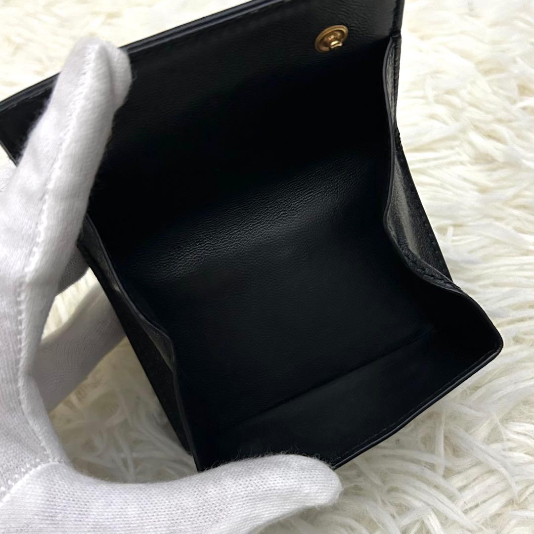 【極美品】RFID内蔵 SAINT LAURENT 三つ折り財布 ブラック