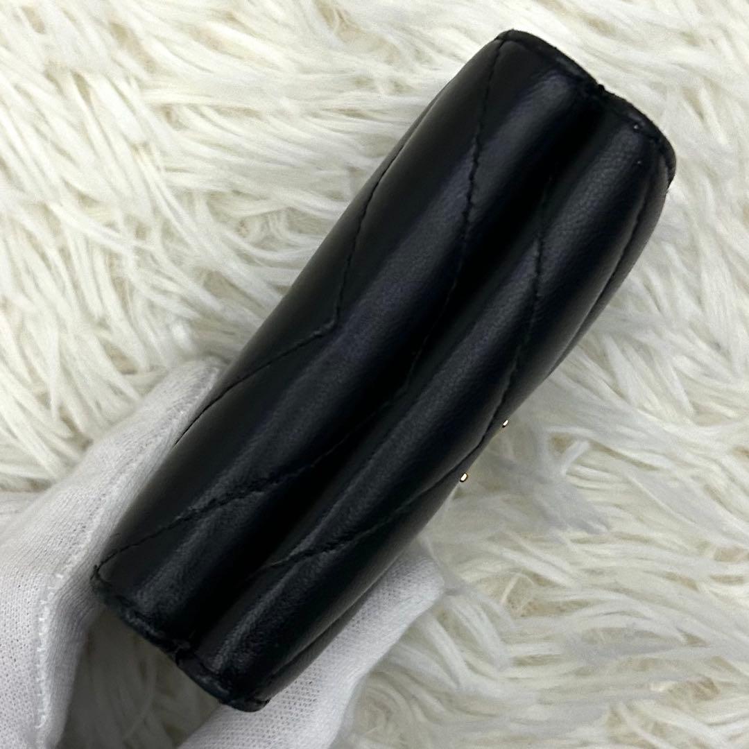 【極美品】RFID内蔵 SAINT LAURENT 三つ折り財布 ブラック