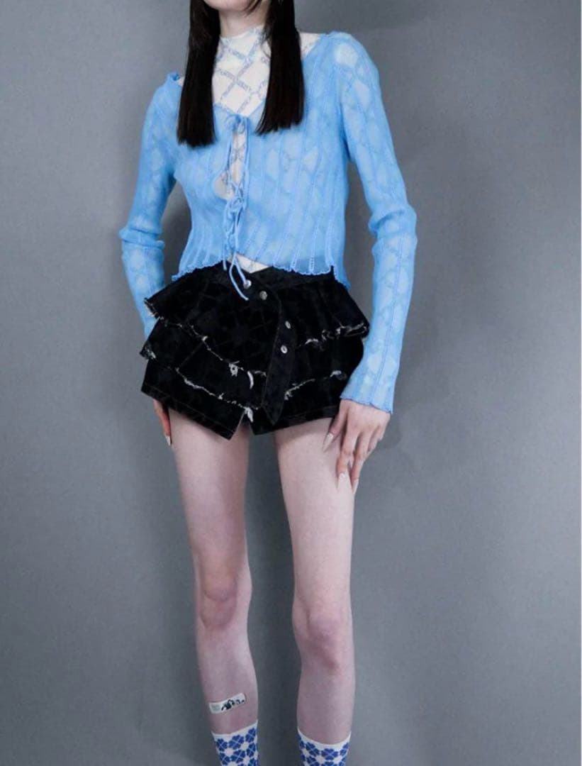 パメオポーズ　カーディガン Fish Net Cardigan