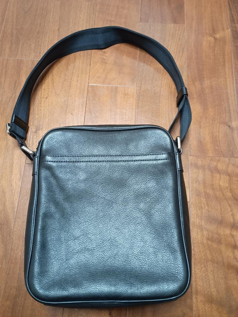 良品　コーチ　COACH ショルダーバッグ レザー 斜め掛け メンズ 黒